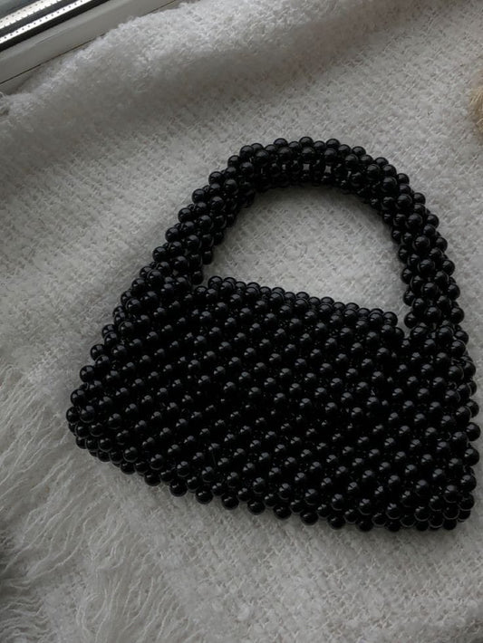 Black Beaded Bag E-1052