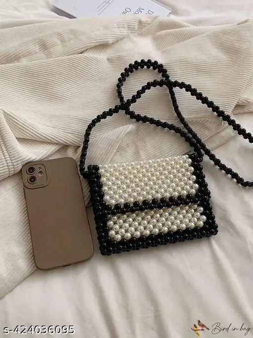 Pearl Beaded Crossbody Bag